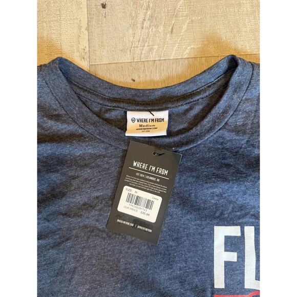 Where I'm From Florida Shirt Mens Medium Blue FLA Graphic Tee Soft Patriotic USA - Picture 4 of 7